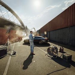 Брэд Питт на съёмочной площадке кампании Mercedes-AMG